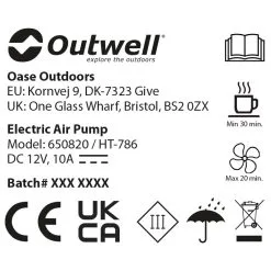 Outwell Squall Tent Pump 12V - Air Pump -Gaiam Shop outwell squall tent pump 12v air pump detail 3